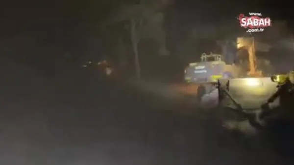 Mersin’deki yangında Gece görüşlü helikopterler görev başında | Video