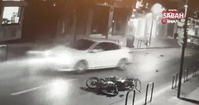 Şişli’de kuryenin feci ölümü kamerada... Motosiklet bir yere sürücü başka yere fırladı | Video