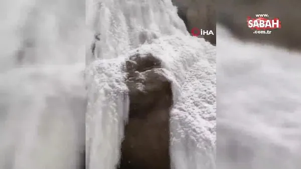 Ağrı buz kesti: 33 metre yüksekliğindeki şelale dondu | Video