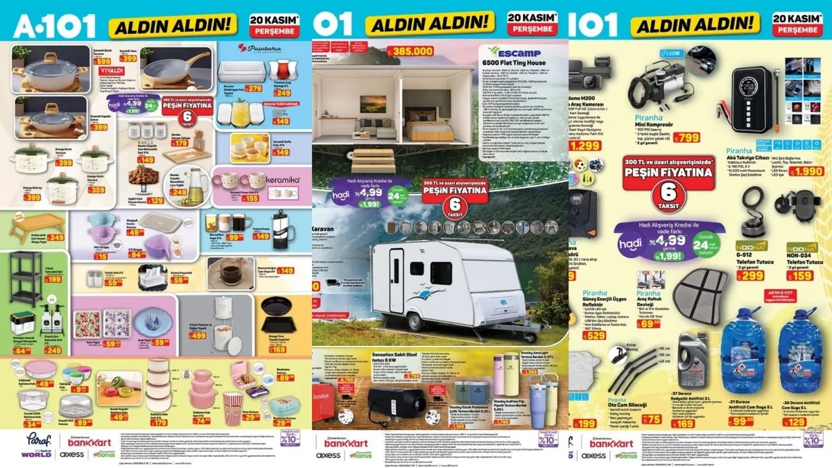 HAFTANIN YENİ KATALOĞU! A101 aktüel indirim broşürü 20 Kasım 2025: Tiny house ve karavan geliyor!