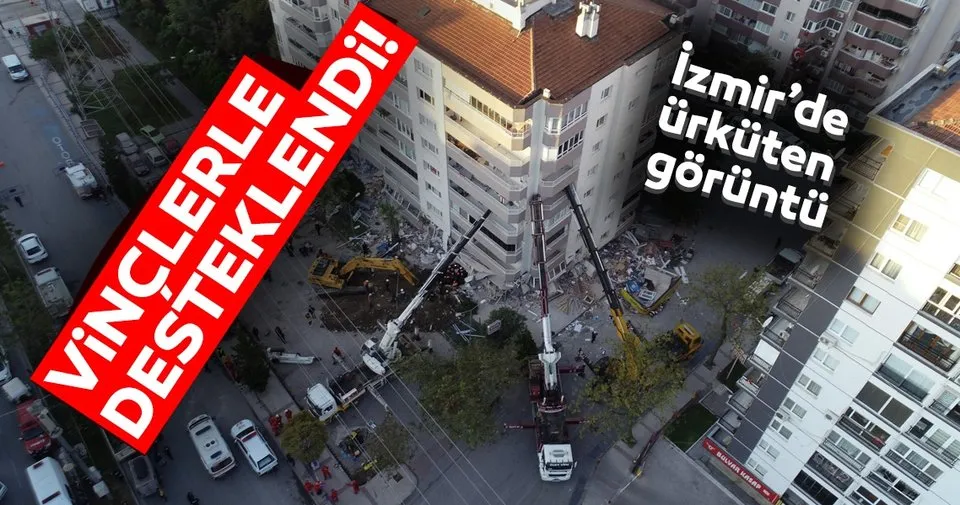 Izmir Depreminden Son Dakika Izmir De Urkuten Goruntu Vinclerle Destek Saglandi Son Dakika Haberler