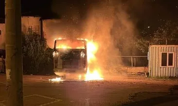 Suadiyespor’un otobüsü alevlere teslim oldu