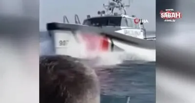 Türk Sahil Güvenlik botundan Yunan sahil güvenliğine muhteşem müdahale kamerada!