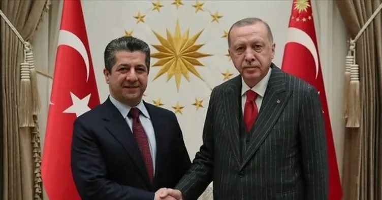 Son dakika: Başkan Erdoğan IKBY Başbakanı Mesrur Barzani’yi kabul etti