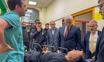 İstanbul Valisi Gül, Saraçhane'deki gösterilerde yaralanan polisleri hastanede ziyaret etti #istanbul