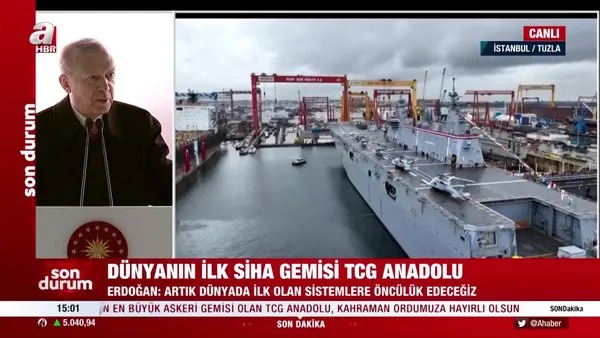 SON DAKİKA: Dünyanın ilk SİHA Gemisi “TCG Anadolu” Donanma'ya teslim edildi | Video