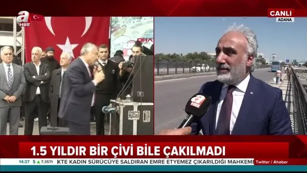 Adana'da köprü projesi yarım kaldı: Zeydan Karalar 1,5 yıldır bir çivi bile çakmadı | Video