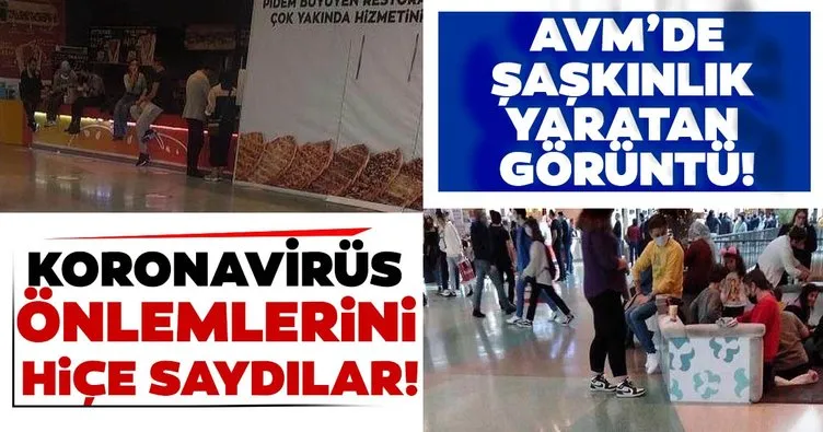 İzmir’de şaşırtan görüntü! AVM’de koronavirüs önlemlerini hiçe saydılar