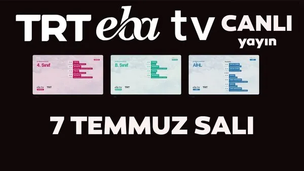 TRT EBA TV izle! (7 Temmuz 2020 Salı) 'Uzaktan Eğitim' Ortaokul, İlkokul, Lise kanalları canlı yayın | Video