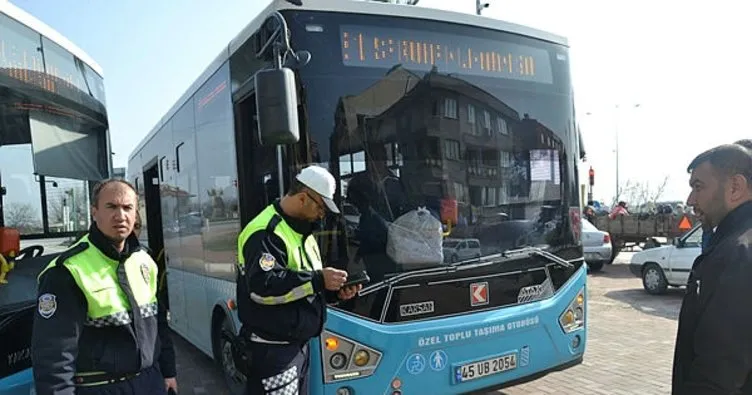 Saruhanlı polisi otobüslerde kontrol gerçekleştirdi