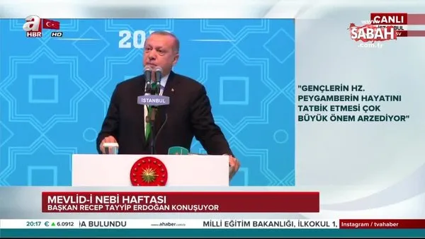 Başkan Erdoğan, 2018 Yılı Mevlid-i Nebi Haftası açılış programında açıklamalarda bulundu