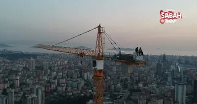 Ataşehir’de 200 metre yüksekte vinç üzerinde iftar | Video