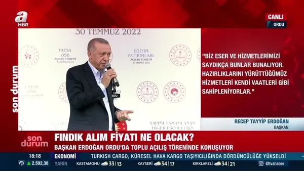 Ordu'da toplu açılış törenine katılan Başkan Erdoğan’dan önemli açıklamalar | Video