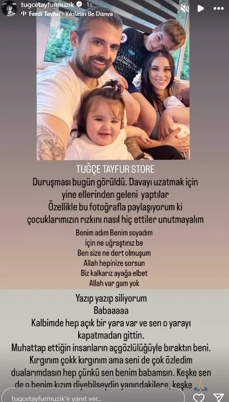 Ferdi Tayfur'un kızı Tuğçe Tayfur dava sonrası içini döktü! "Çocuklarımın rızkını hiç ettiler"