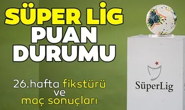 Süper Lig Puan Durumu: 20 Şubat Süper Lig güncel puan durumu sıralama tablosu ile 26. Hafta fikstürü ve maç sonuçları