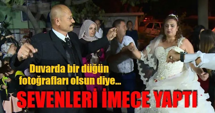 duvarda bir dugun fotograflari olsun