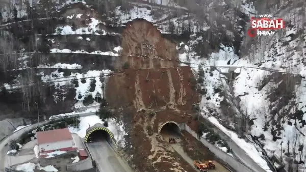 Bolu Dağı Tüneli’nde heyelanın oluşturduğu tahribat gün ağarınca ortaya çıktı | Video
