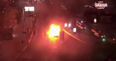 Beşiktaş Meydanı’nda otomobil alev alev yandı | Video