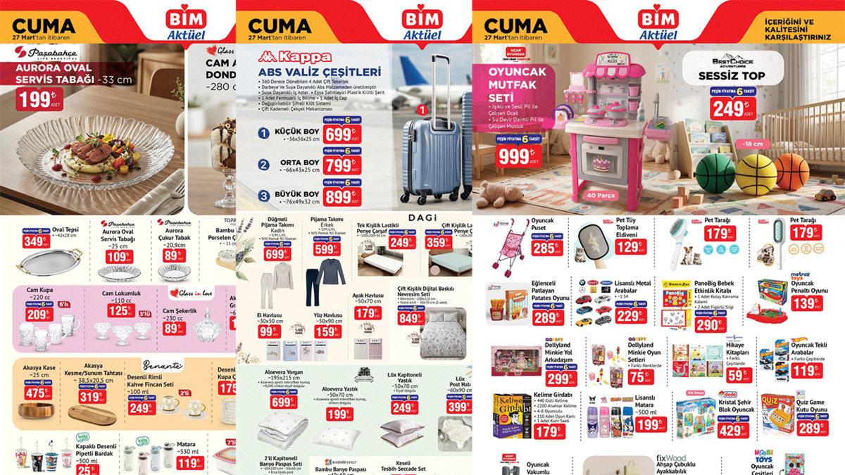 BİM AKTÜEL 24-27 MART 2026 KATALOĞU | Bu hafta BİM’de neler var? Yemek takımı, çatal bıçak takımı...