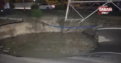 Adana’da su borusu patlayınca yol çöktü, evler ve iş yerleri sular altında kaldı | Video
