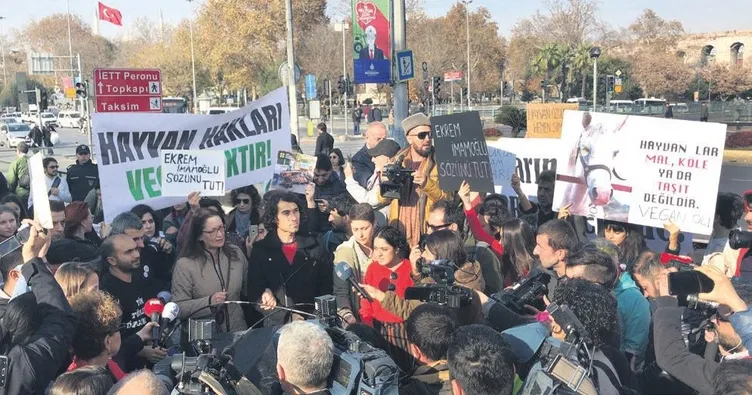 İBB’ye at protestosu