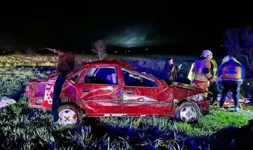 Yağmurda kontrolden çıkan otomobil takla attı: 1 ölü, 3 yaralı #manisa