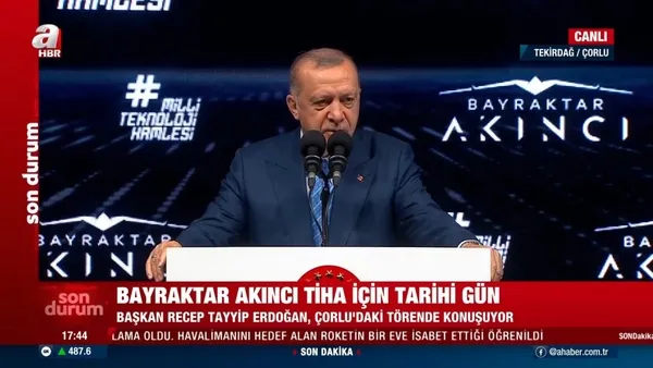 Başkan Erdoğan’dan ilk TİHA’nın TSK’ya teslim töreninde önemli açıklamalar