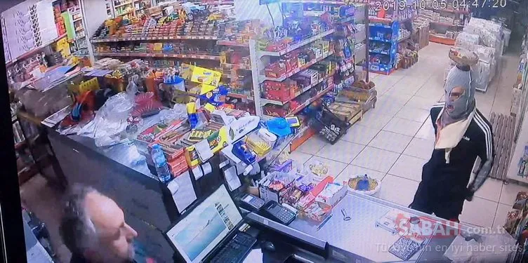 Konya’da marketten yapılan keserli soygun anları güvenlik kameralarına yansıdı