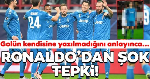 Lokomotiv Moskova - Juventus maçında Cristiano Ronaldo'dan şok tepki! Gol Aaron Ramsey'e yazılınca...
