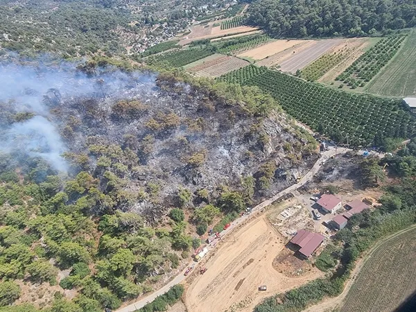 Son dakika: Dalaman’daki yangın büyümeden söndürüldü