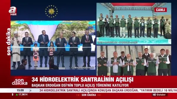 SON DAKİKA: Başkan Erdoğan 34 hidroelektrik santralinin açılışını yaptı | Video