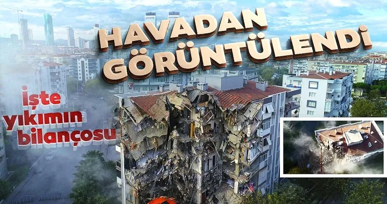 SON DAKİKA: İzmir’de enkaz kaldırma çalışmaları havadan görüntülendi! İşte İzmir depremi yıkım bilançosu…