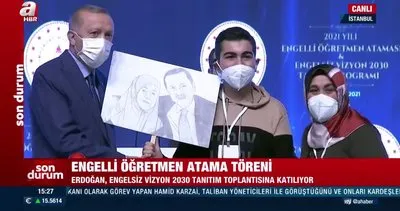 Engelli gençten Başkan Erdoğan’a anlamlı hediye | Video