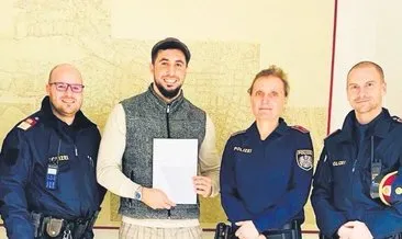 Viyana polisinden cesur Türk’e teşekkür