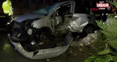 Pendik’te otomobil evin bahçe duvarına çarptı: 2 yaralı | Video