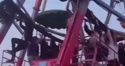 Çorum’da elektrik kesilince dönme dolapta mahsur kaldılar #corum