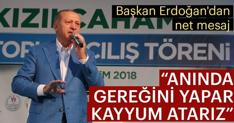 Başkan Erdoğan: Teröre bulaşanlar sandıktan çıkarsa gereğini yapar, kayyum atarız