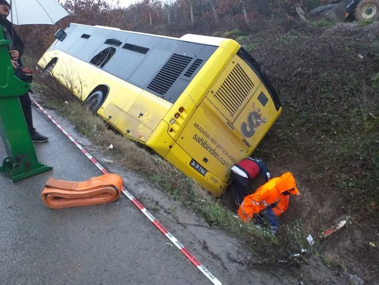 Çekmeköy’de İETT otobüsü yan yattı: Yaralılar var