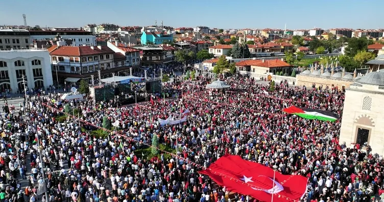 Konya’da büyük Filistin mitingi