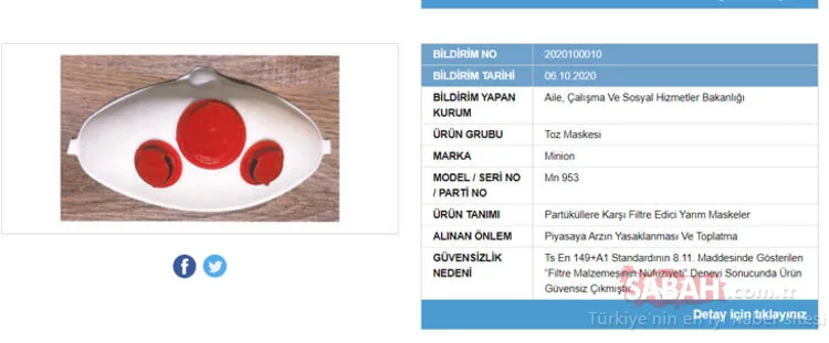 Bakanlık tek tek ifşa etti! İşte güvensiz çıkan maskeler ve markaları