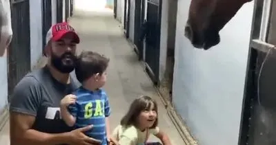 Burak Özçivit’ten oğlu Karan’a büyük sürpriz! Burak Özçivit oğluyla at çiftliğini ziyaret etti! | Video