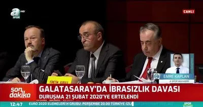 Galatasaray’ın ibrasızlık davasında duruşma 21 Şubat 2020’ye ertelendi