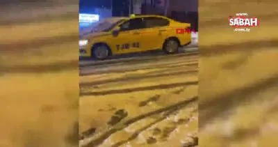 İstanbul’da karda kayan polis aracının kaza yapma anı kamerada | Video