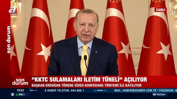 Son dakika: Cumhurbaşkanı Erdoğan'dan KKTC Sulamaları İletim Tüneli Işık Görünme Töreni’nde önemli açıklamalar