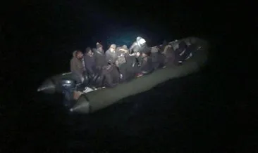 Fethiye açıklarında lastik bot içindeki 32 düzensiz göçmen kurtarıldı #mugla
