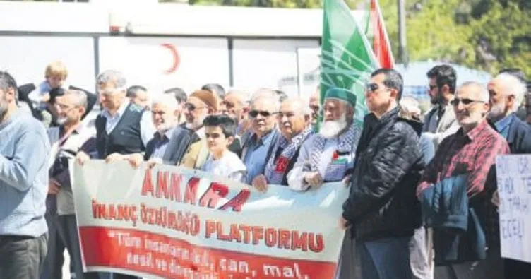 Başkentte Filistin’e destek gösterisi