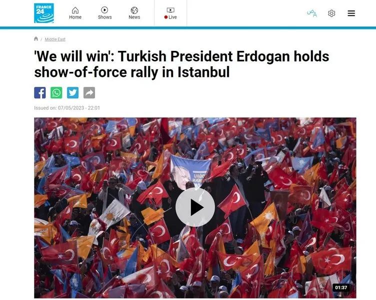 Dünya Başkan Erdoğan'ın dev mitingini konuştu: 'Eşi benzeri görülmedi'