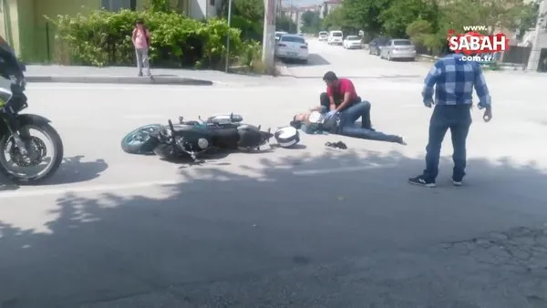 Bolu'da otomobile çarpan motosikletlinin havada takla atması kamerada