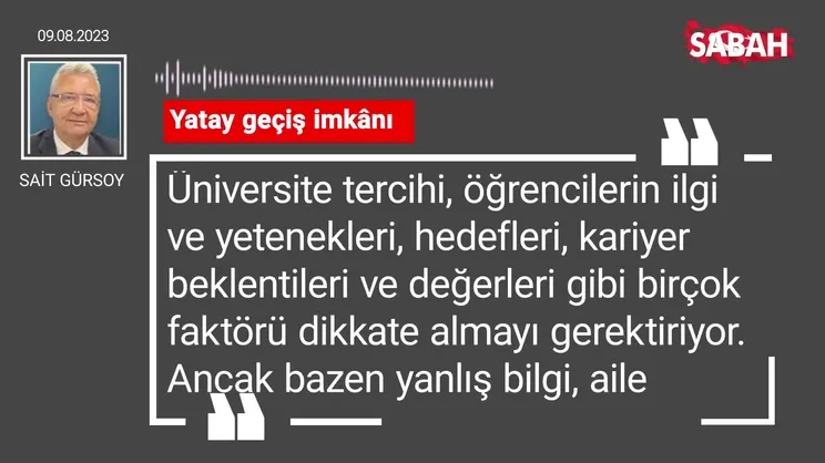 Sait Gürsoy | Yatay geçiş imkânı