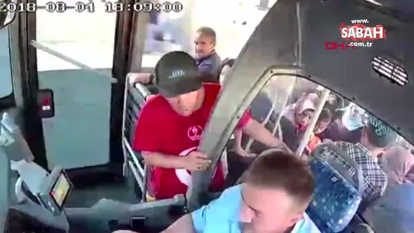 Yolcu otobüsündeki feci kavga böyle görüntülendi